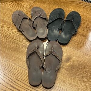 Rainbow Women’s Leather Sandals - Brown and Black